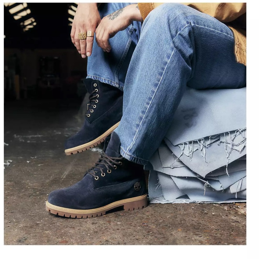 2024 Timberland Heritage Collection Indigo Blue Suede 6” Stead Boots Men’s 10 - Picture 12 of 13